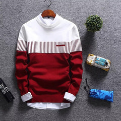 2021 New Men's Winter Pullover Wool Striped Knitted Sweaters
