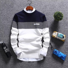 2021 New Men's Winter Pullover Wool Striped Knitted Sweaters
