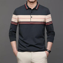 New Striped Business Polo Shirt