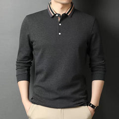 100% Cotton Striped Neckline Polo Shirt