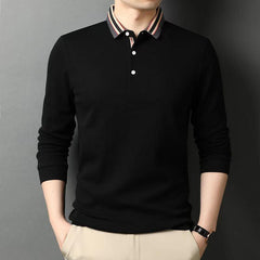 100% Cotton Striped Neckline Polo Shirt