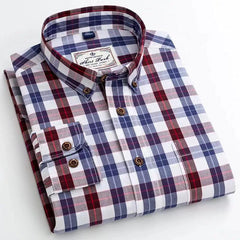 100% Cotton Business Plaid Shirt