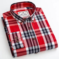 100% Cotton Business Plaid Shirt