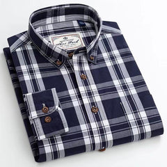 100% Cotton Business Plaid Shirt