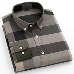 100% Cotton Business Casual Plaid Shirt