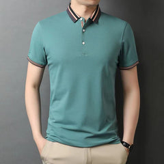 Simple Striped Lapel Polo Shirt