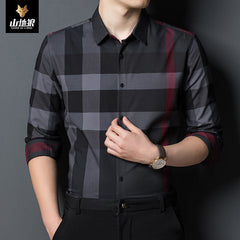 Men's Striped Plaid Business Shirt