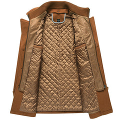 Men's Double Collar Cotton Thick Woolen Coat