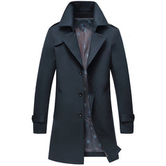 Men's Single-breasted Classic Trench Coat