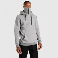 Men's Hooded Mask Zipper Fleece Hoodie