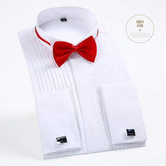 Solid Color French Cuff Button Shirt