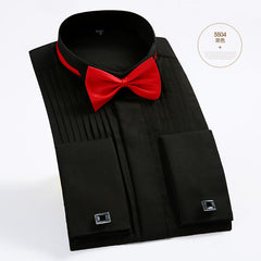Solid Color French Cuff Button Shirt