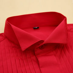 Solid Color French Cuff Button Shirt