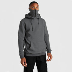 Men's Hooded Mask Zipper Fleece Hoodie