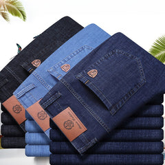 Men's High Quality Cotton Stretch Comfortable Breathable Ice Silk Straight Jeans