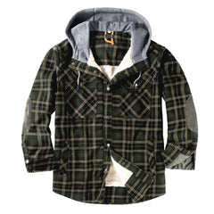 Men's Fleece Warm Cotton Plaid Jacket
