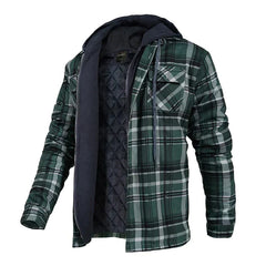 Checkered Hooded Casual Jacket