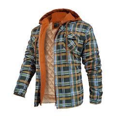 Checkered Hooded Casual Jacket