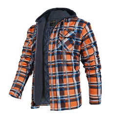 Checkered Hooded Casual Jacket