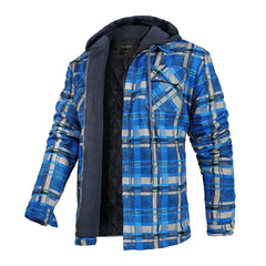 Checkered Hooded Casual Jacket
