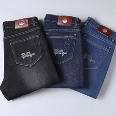Men's Loose Straight Fashionable and Versatile Casual Business Stretch Jeans