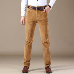 Straight slim stretch business casual trousers