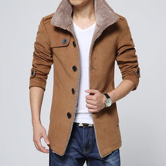 Men's Winter New Stand Collar Wool Jacket