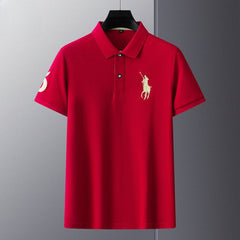 New embroidered casual loose polo shirt