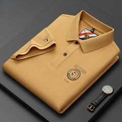 Men's Business Embroidered Lapel POLO Shirt