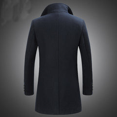 Men's Stand Collar Woolen Coat