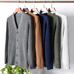 2022 Men's Autumn And Winter V-Neck Solid Color Sweater [ 5 Colors]