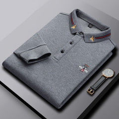 Men's business plus size embroidered polo shirt