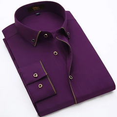 Business casual slim-fit trim shirt