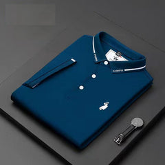 casual solid lapel polo shirt