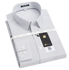 Cotton men's printed polka dot shirt