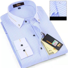 Business casual striped plaid shirt