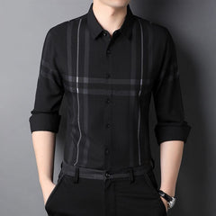 Men's Cotton Striped No Iron Wrinkle Resistant Shirt