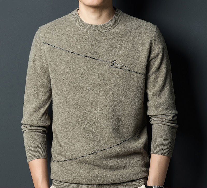 Men's New Warm Fashion Crew Neck Sweater