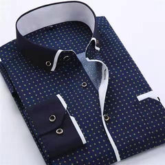 Business casual thin print shirt