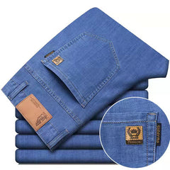 Ice Silk Thin Straight Jeans