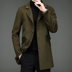 Men's double-sided woolen leather thermal coat