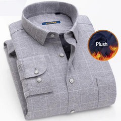Plaid plus fleece shirt
