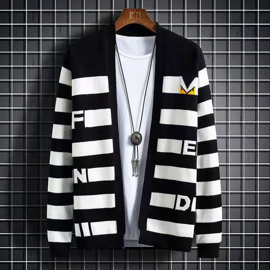 2022 new striped cardigan