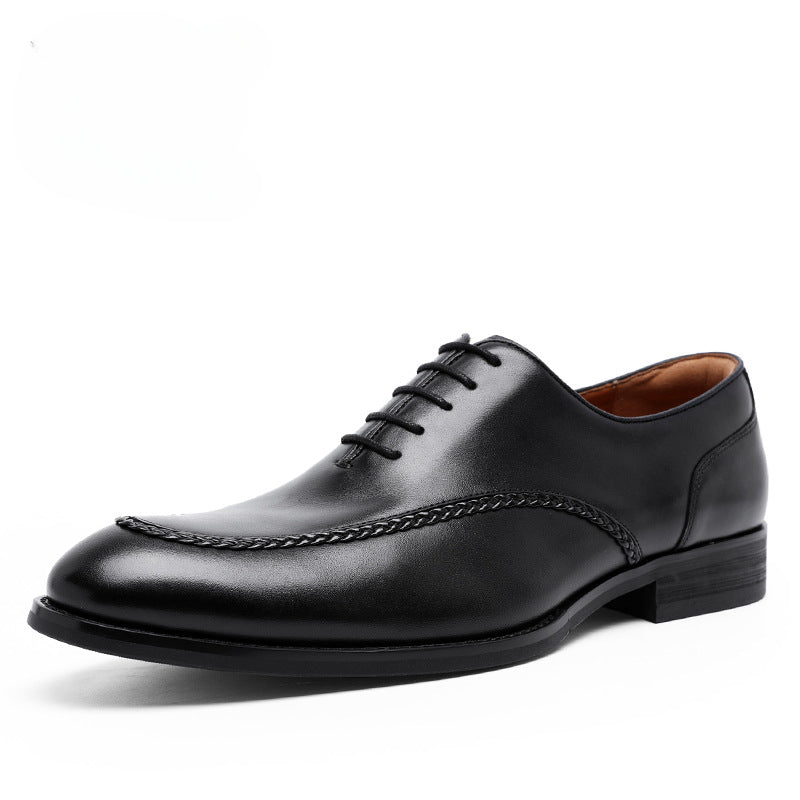 Men's Large Size Cowhide Elegant Business Formal Leather Shoes