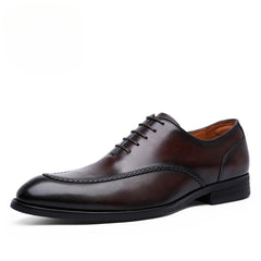 Men's Large Size Cowhide Elegant Business Formal Leather Shoes
