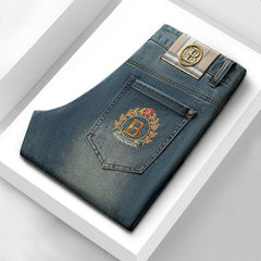 Men's High-end Stretch Cotton Embroidered Jeans