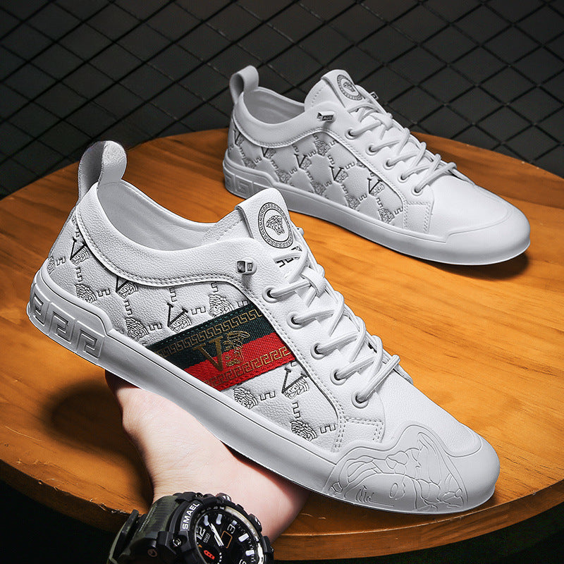 Men's New All-match Genuine Leather Casual White Shoes