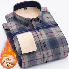 Classic striped plus velvet shirt