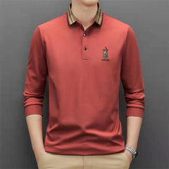 Long casual embroidered polo shirt