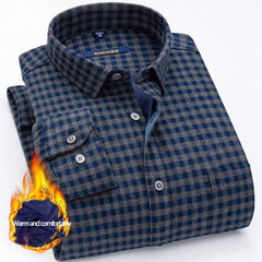 Plaid plus fleece shirt
